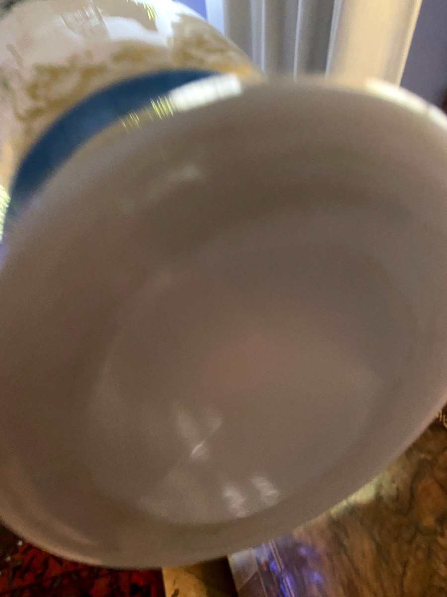 Très Beau vase en opaline  décoré de Fleurs d époque Charles X -photo-7