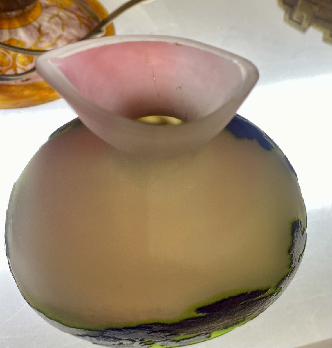 Gallé Gourde Model Vase With Landscape Decoration-photo-3