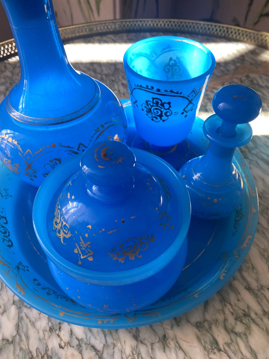 Service en Opaline bleu Napoleon III-photo-2
