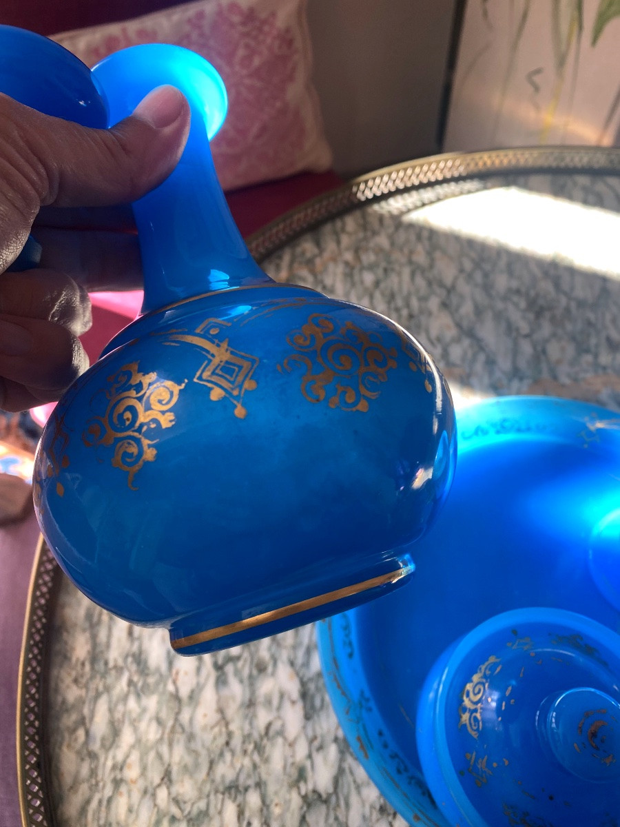 Service en Opaline bleu Napoleon III-photo-3