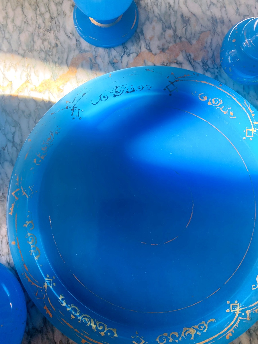 Service en Opaline bleu Napoleon III-photo-2