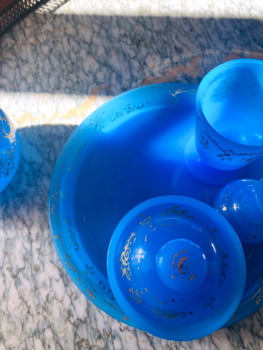 Service en Opaline bleu Napoleon III-photo-3