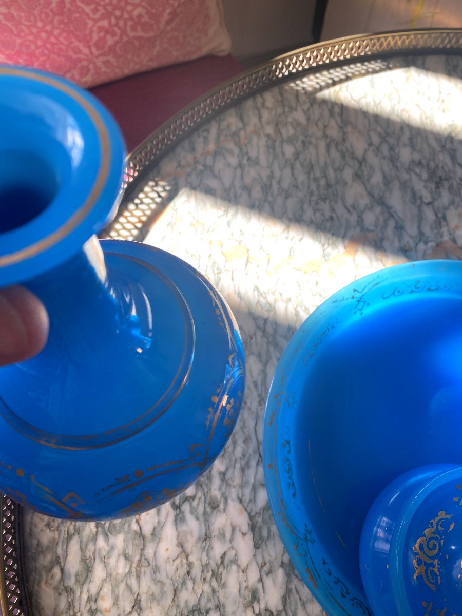 Service en Opaline bleu Napoleon III-photo-4