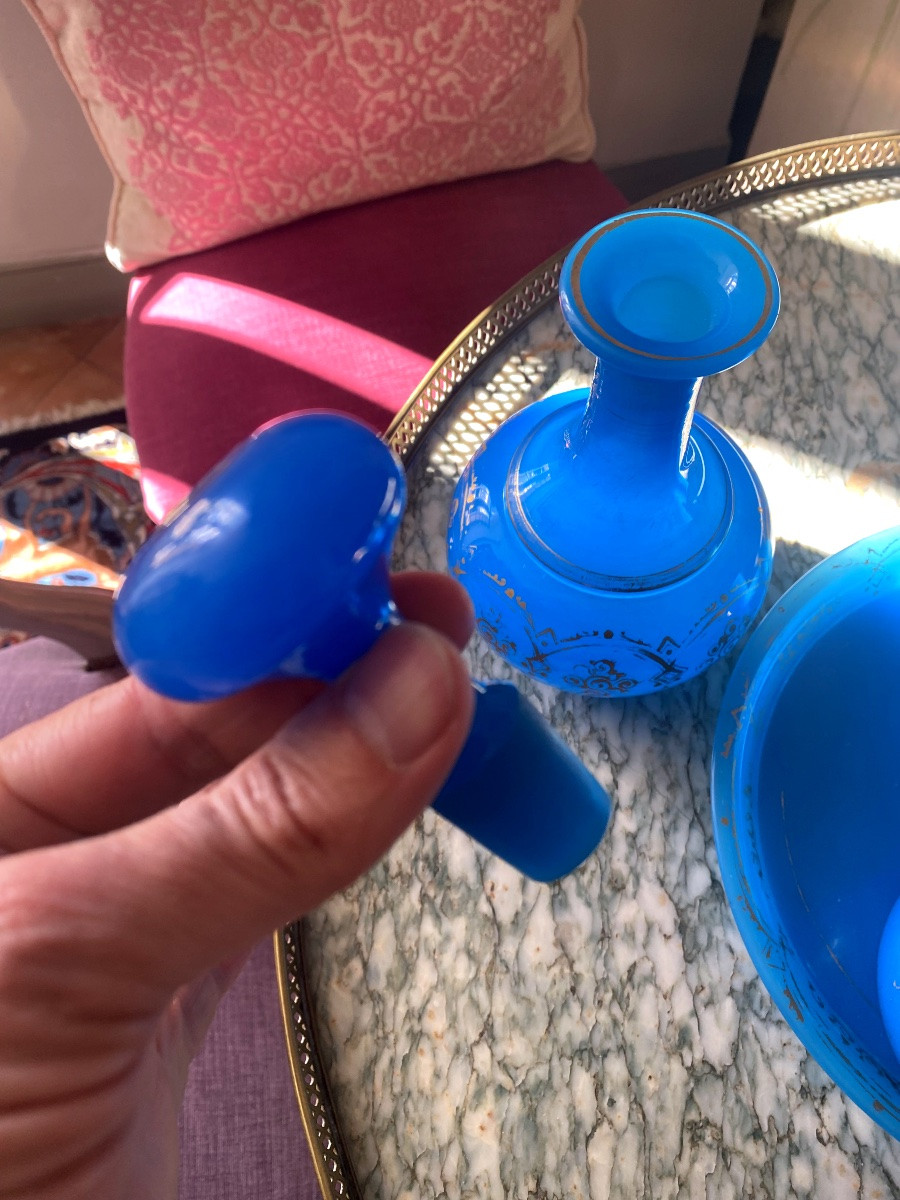 Service en Opaline bleu Napoleon III-photo-5