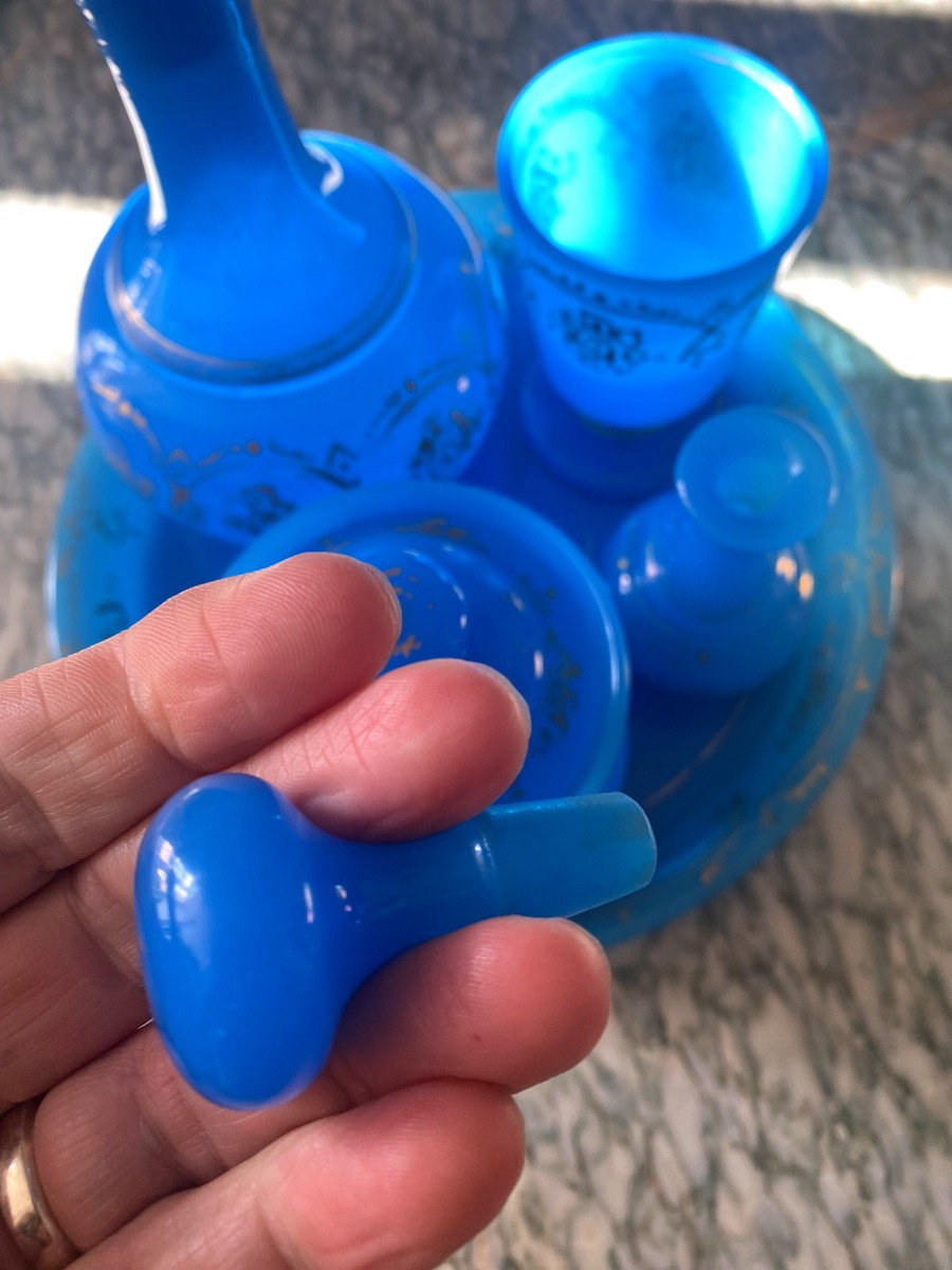 Service en Opaline bleu Napoleon III-photo-8