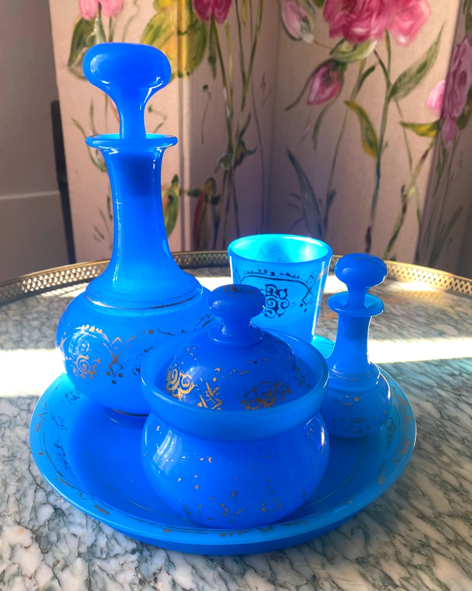 Service en Opaline bleu Napoleon III