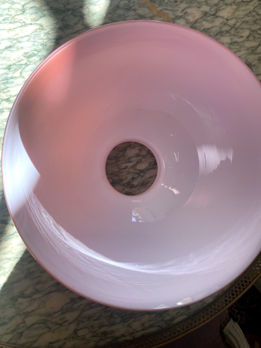 Beau Globe en Opaline double Rose et Blanche -photo-4