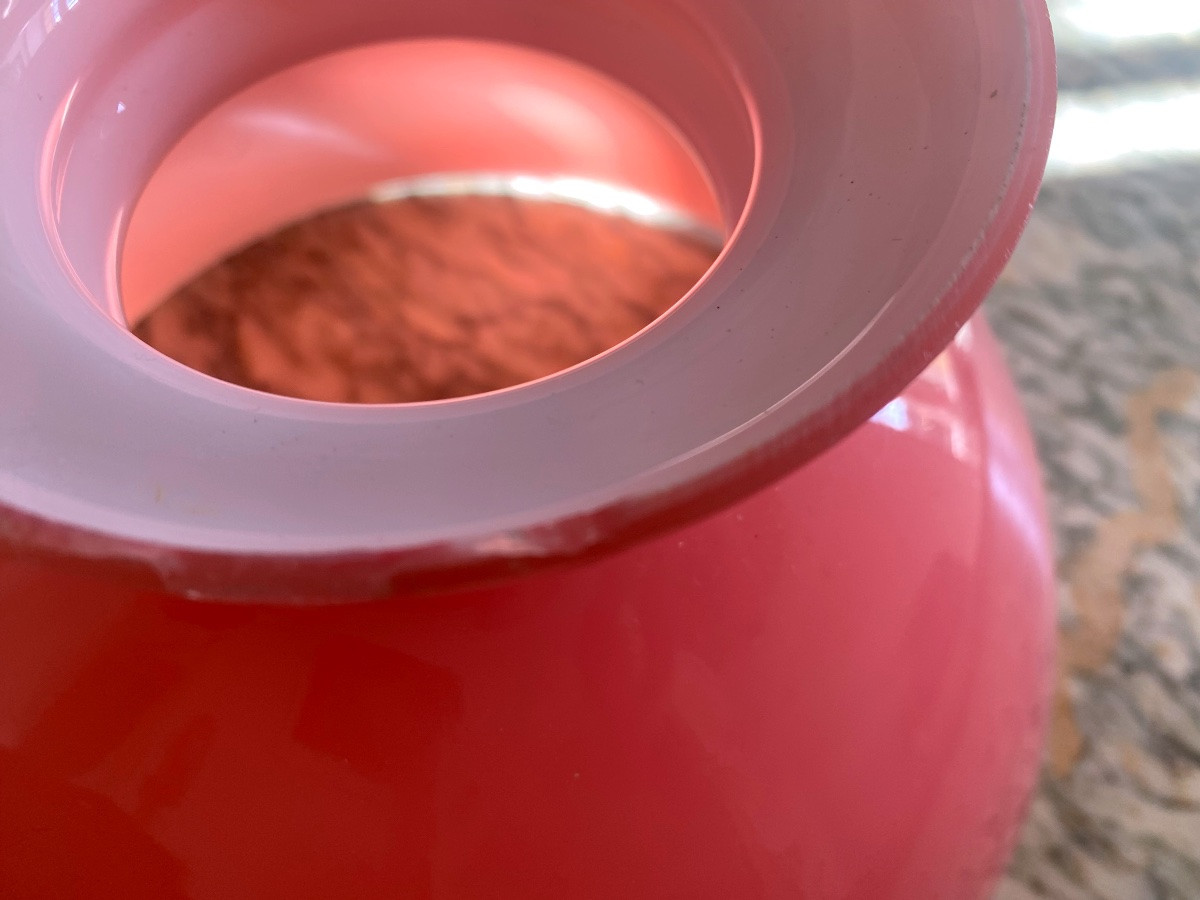 Beau Globe en Opaline double Rose et Blanche -photo-1