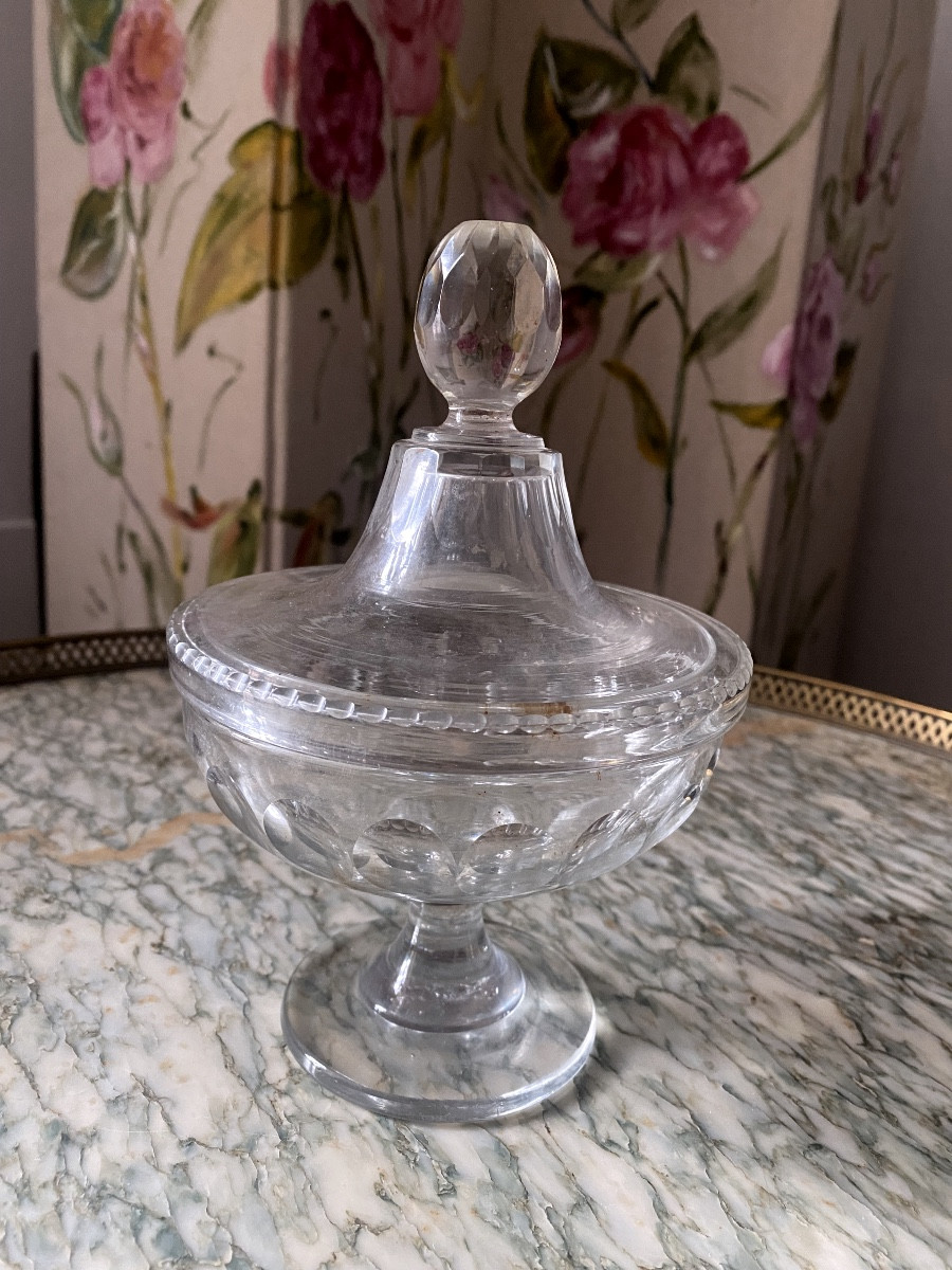 Drageoir en Cristal taillé XIX ieme 