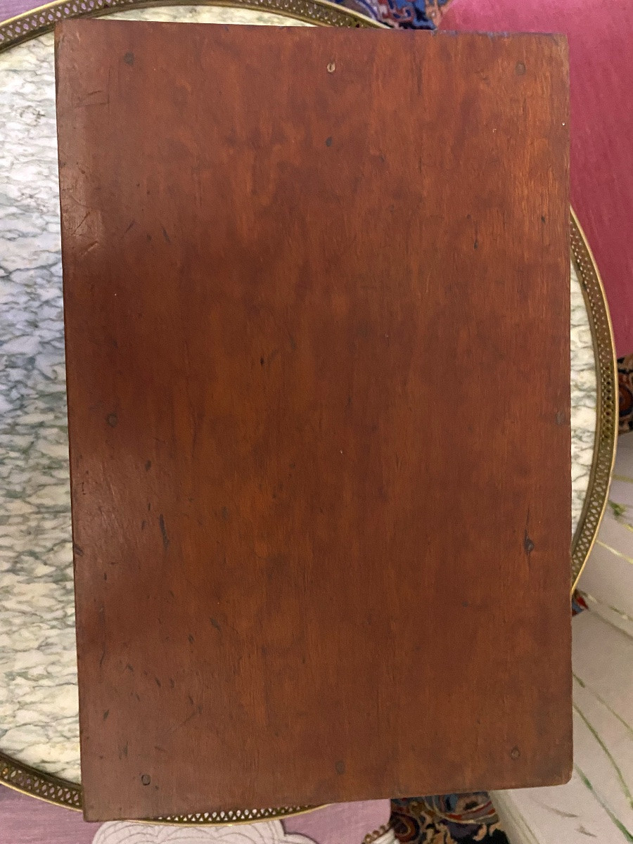 Small Louis Philippe Style Walnut Storage Cabinet With 4 Drawers -photo-4