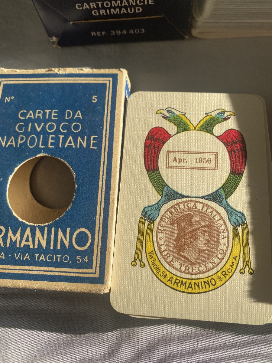 Set Of 5 Antique Playing Card Decks -photo-2