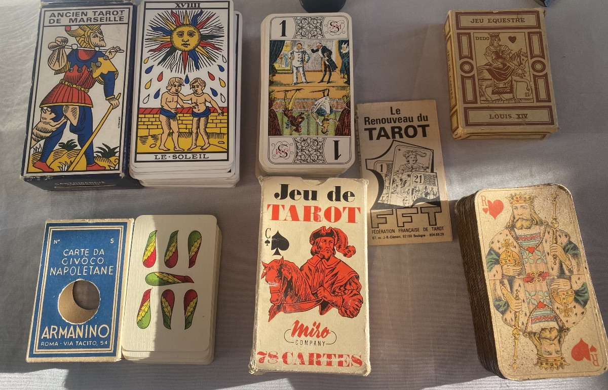 Set Of 5 Antique Playing Card Decks 