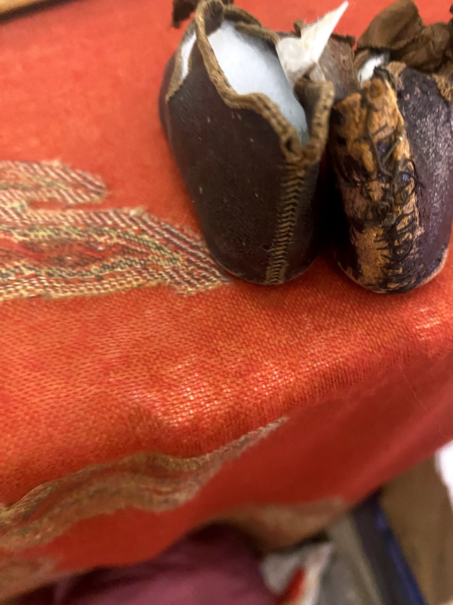 Paire de chaussures Poupée XIX ieme -photo-1