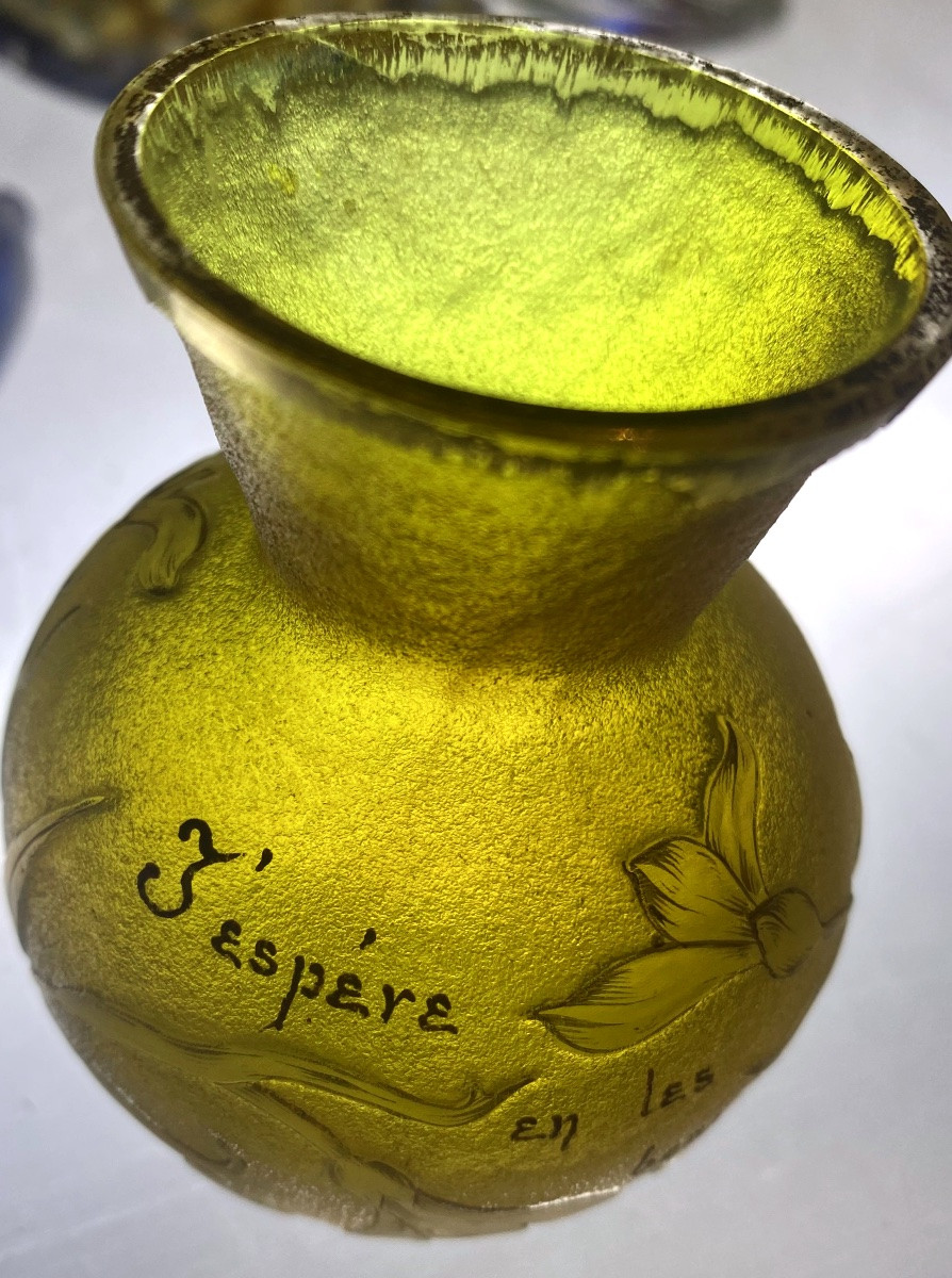 Very Pretty Daum Talking Vase, Circa 1890-photo-4