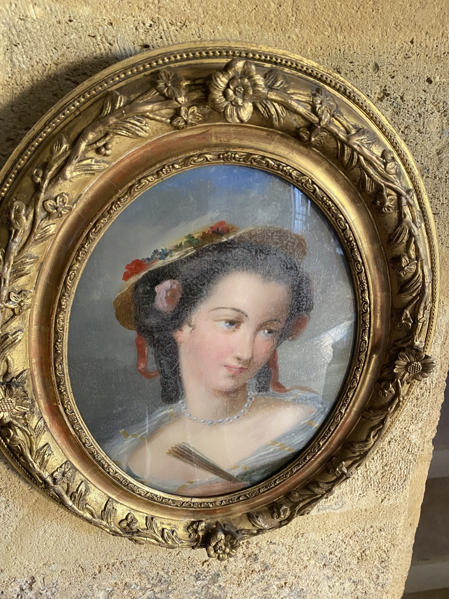 Jolie paire de Fixés sous verres en Médaillon -photo-2