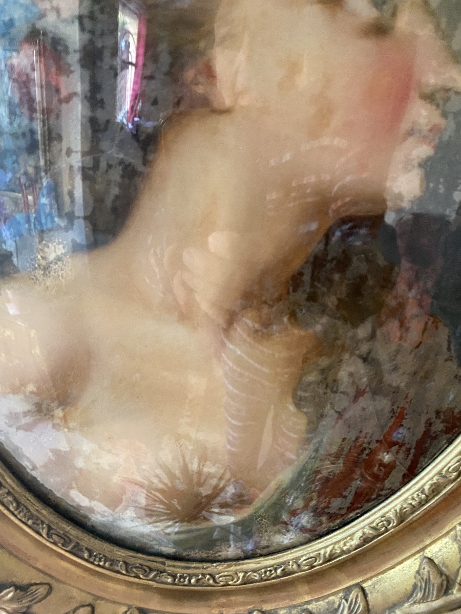 Jolie paire de Fixés sous verres en Médaillon -photo-1