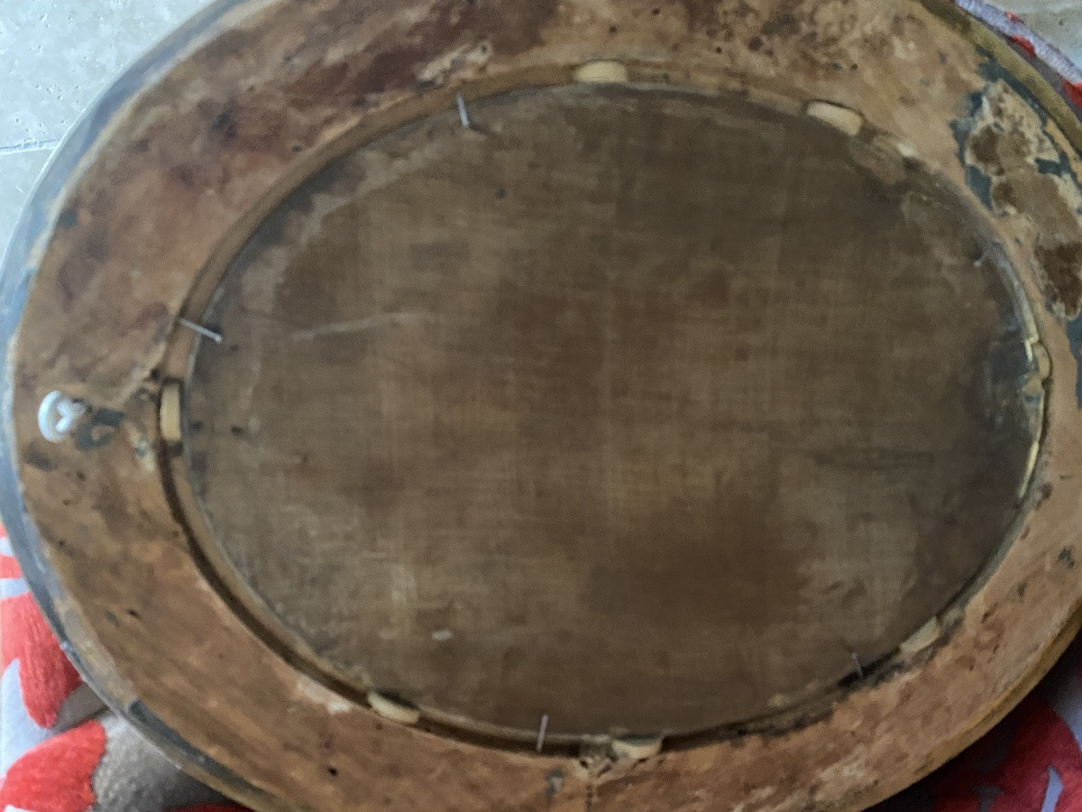 Jolie paire de Fixés sous verres en Médaillon -photo-3