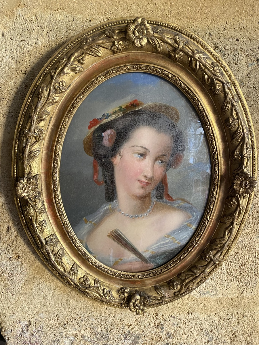 Jolie paire de Fixés sous verres en Médaillon 