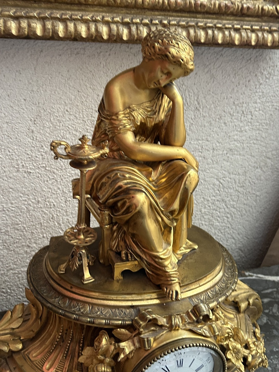 Parure de Cheminée en bronze dorée Napoléon III-photo-2