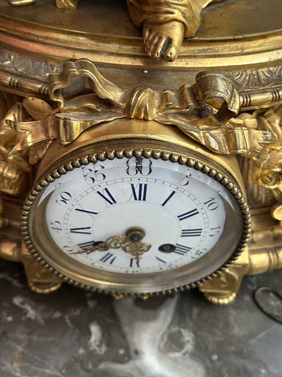 Parure de Cheminée en bronze dorée Napoléon III-photo-3