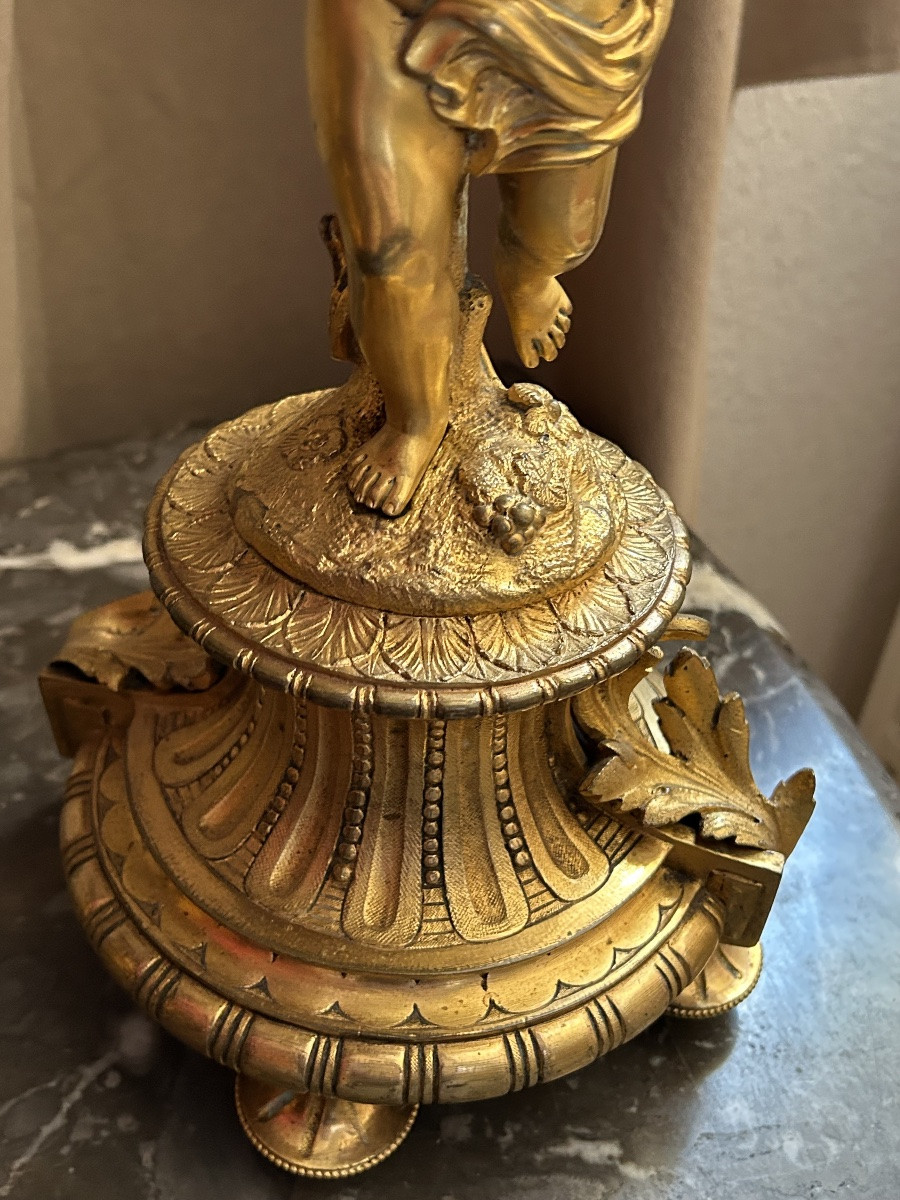 Parure de Cheminée en bronze dorée Napoléon III-photo-5