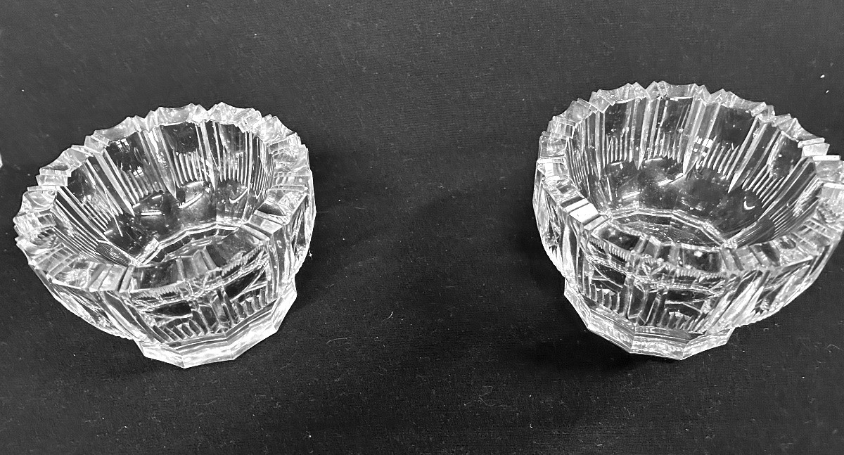 Paire de cendriers en Cristal Taillé-photo-2