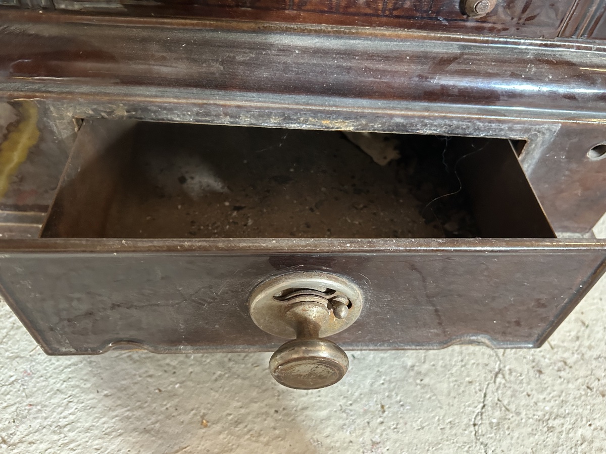 Poêle à bois et charbon en fonte émaillé -photo-6