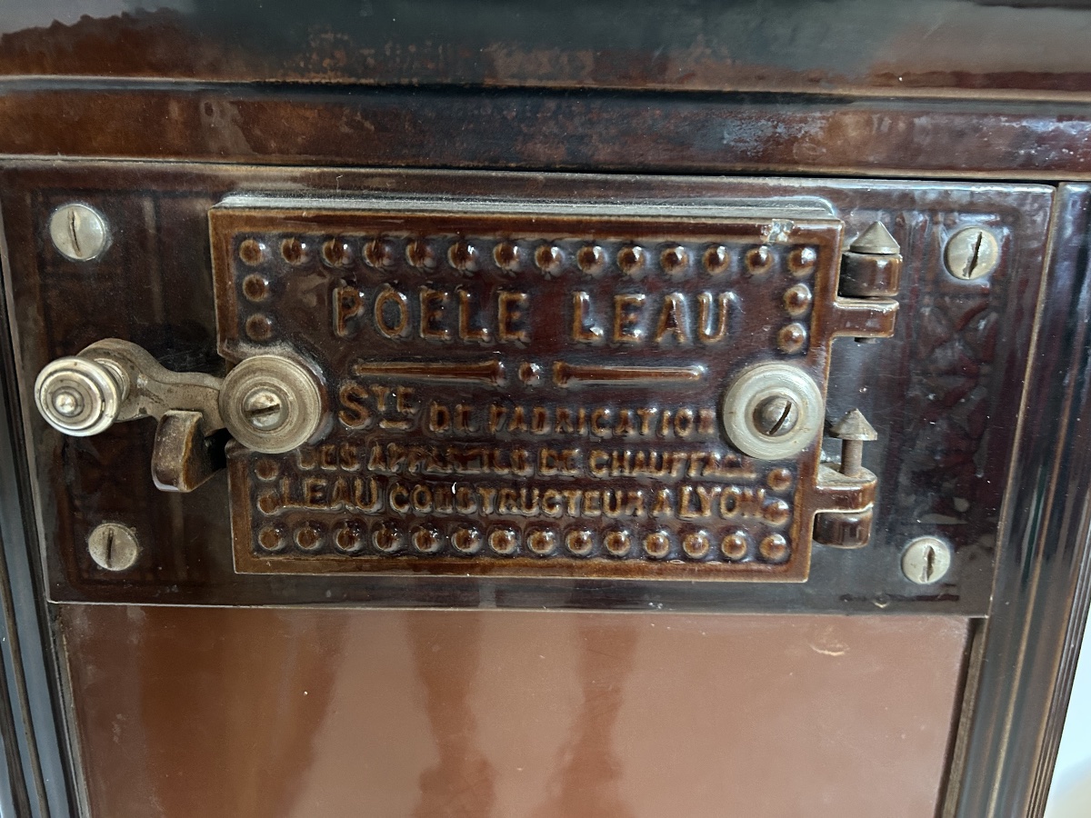 Poêle à bois et charbon en fonte émaillé -photo-8