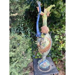 Very Large Glazed Ceramic Pitcher