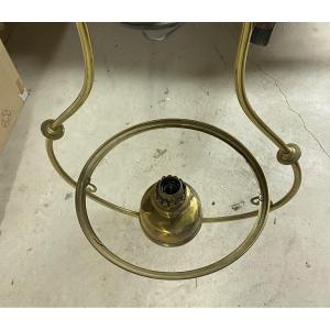 Suspension en laiton et opaline blanche 