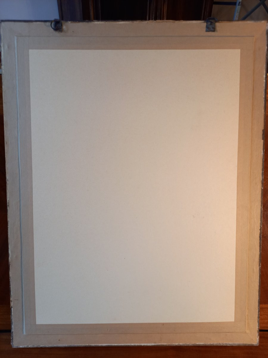 Grand fusain du XVIIIe siècle montrant deux jeunes garçons à leur jeu.-photo-1