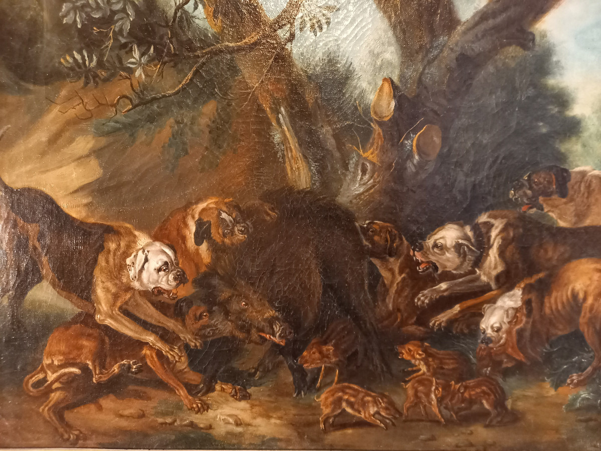 According To Jean-baptiste Oudry, Laie And Her Piglets Attacked By Mastiffs
