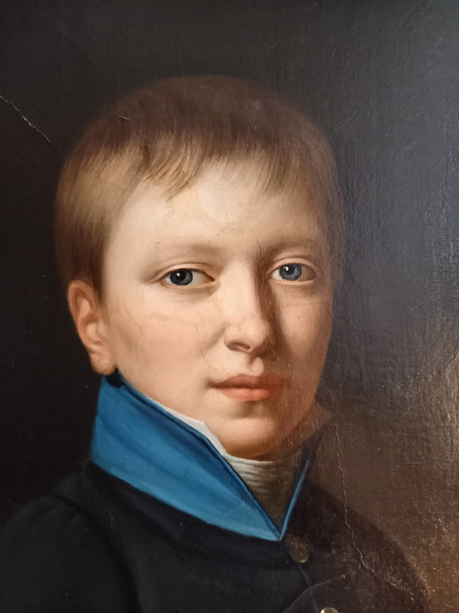 A Charming Portrait From The Restoration Period Showing A Young And Wise Schoolboy Wearing The Order Of The Lily.-photo-1