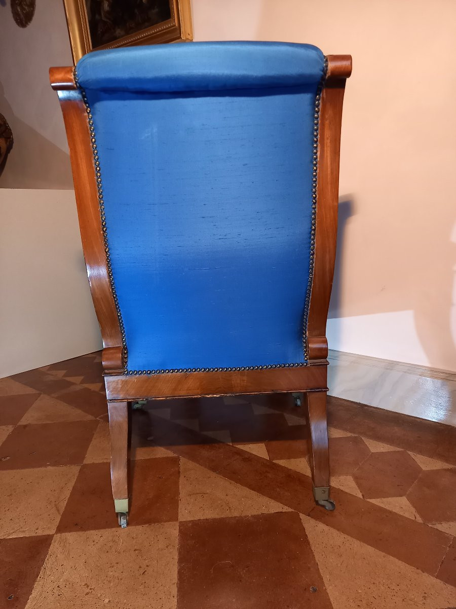 Spectacular Armchair In Mahogany And Blackened Wood With Griffin-shaped Armrests-photo-1