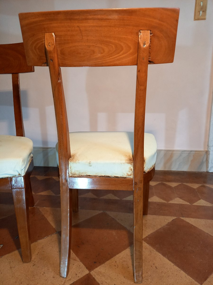 Stamped "demay Rue De Cléry", A Pair Of Mahogany Chairs From The Consulate-empire Period-photo-1