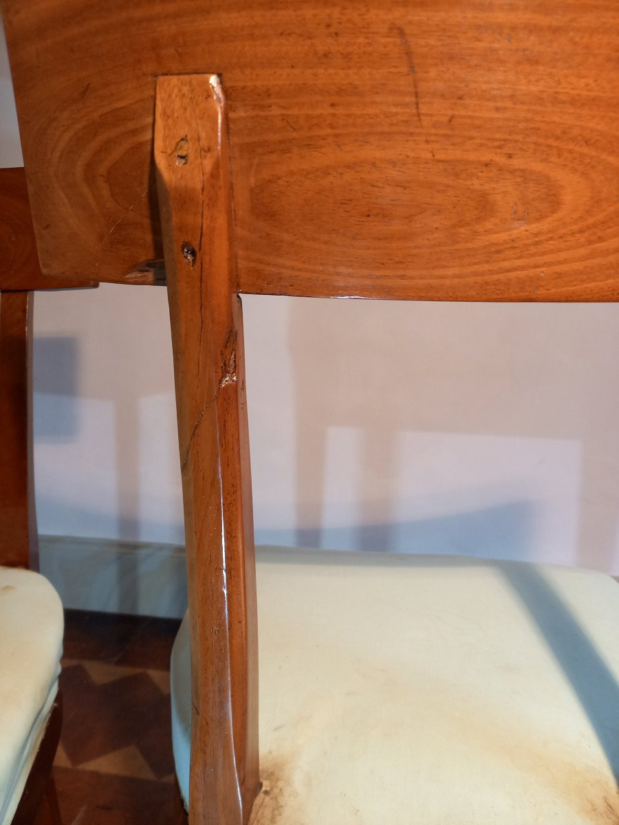 Stamped "demay Rue De Cléry", A Pair Of Mahogany Chairs From The Consulate-empire Period-photo-2