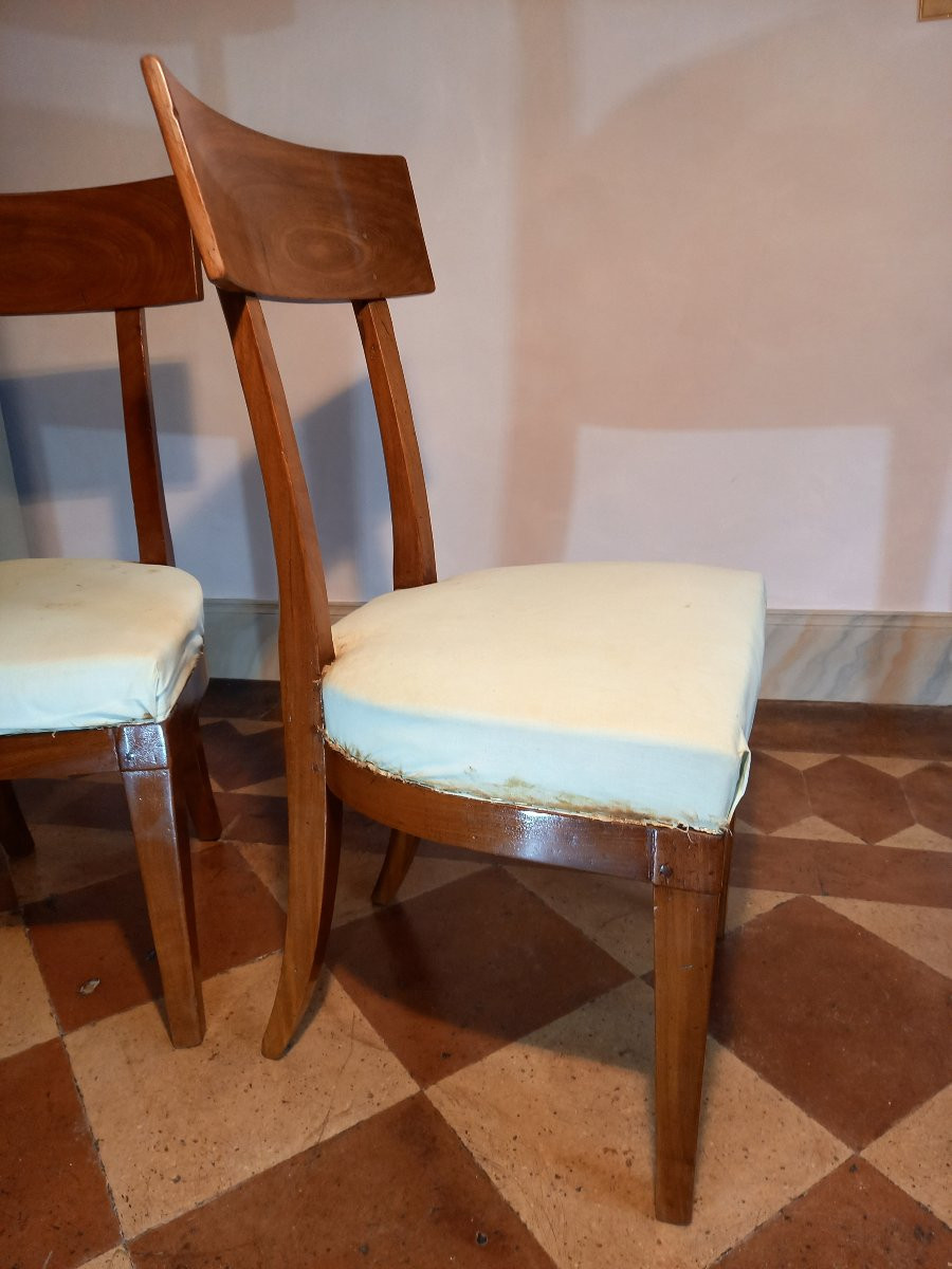 Stamped "demay Rue De Cléry", A Pair Of Mahogany Chairs From The Consulate-empire Period-photo-3