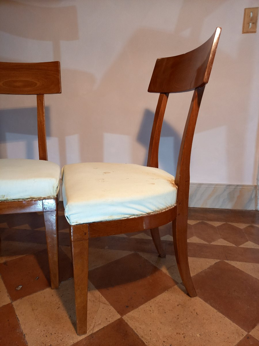 Stamped "demay Rue De Cléry", A Pair Of Mahogany Chairs From The Consulate-empire Period-photo-4