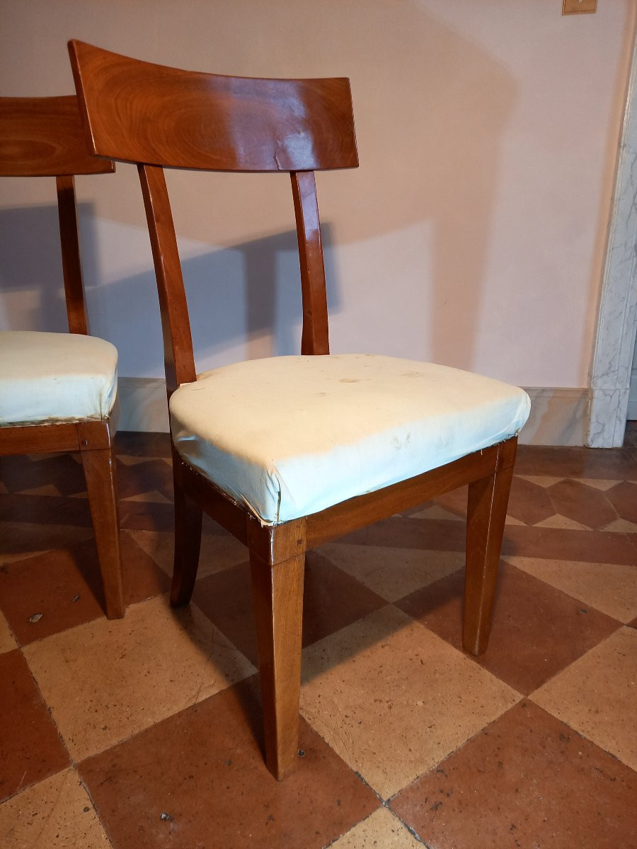 Stamped "demay Rue De Cléry", A Pair Of Mahogany Chairs From The Consulate-empire Period-photo-6