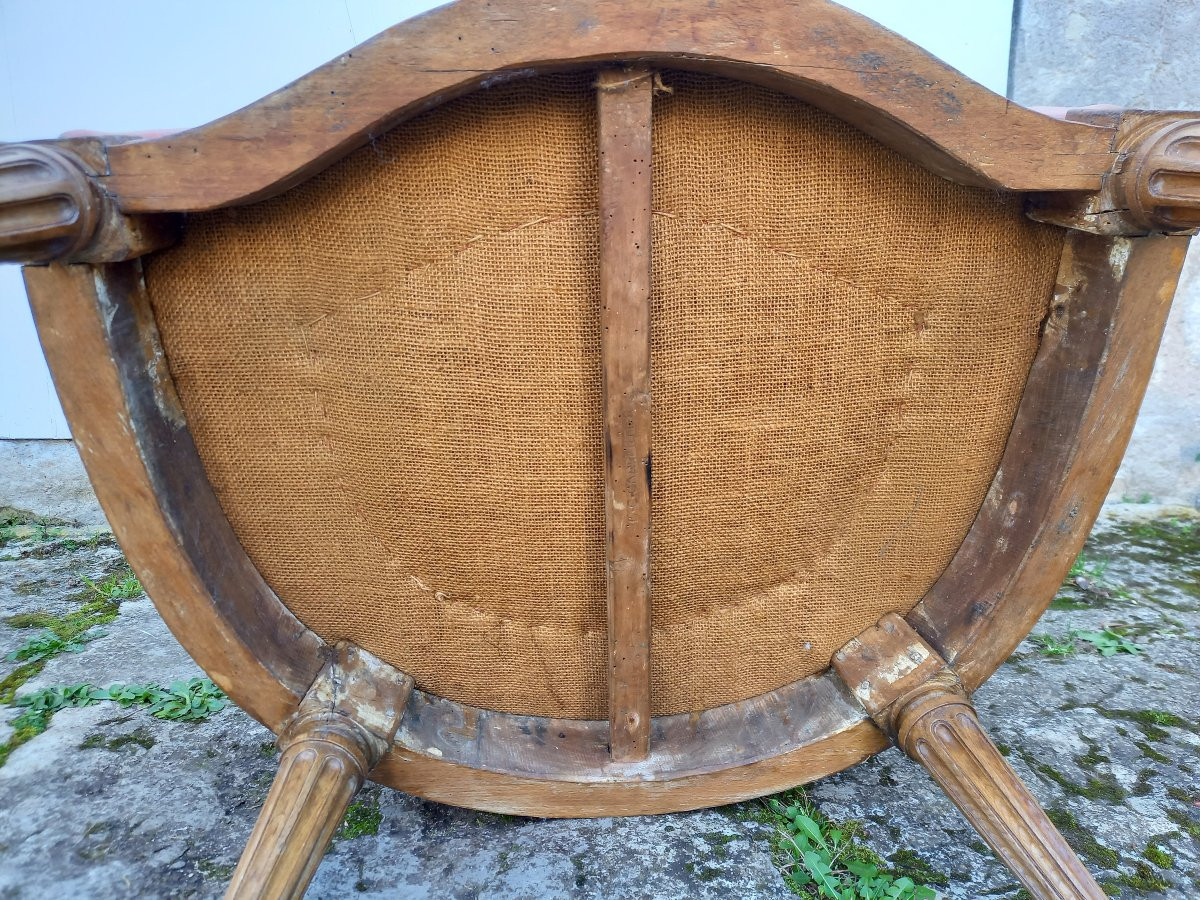 Estampillé Carpentier, fauteuil cabriolet en bois naturel transition Louis XV-Louis XVI-photo-7