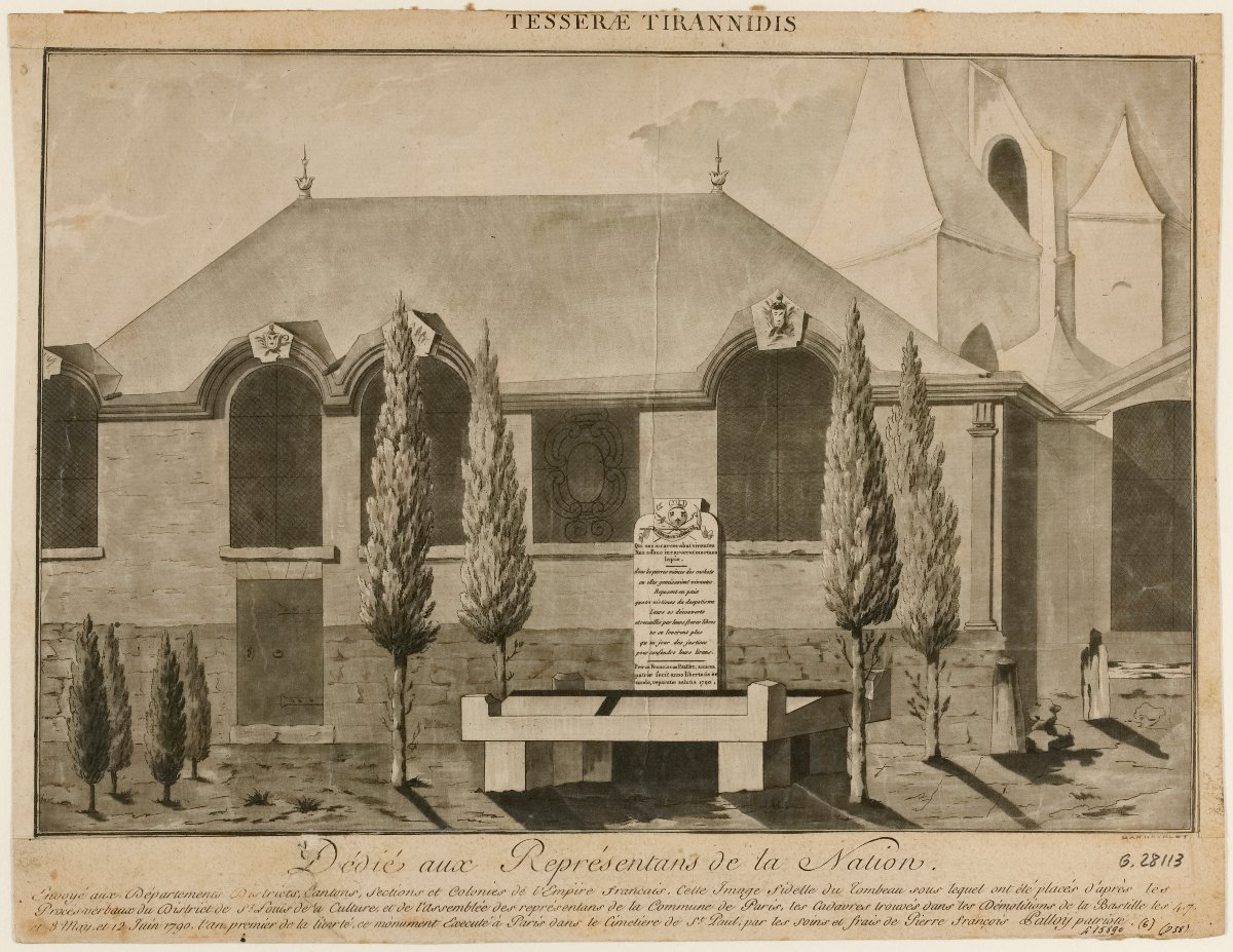Dessin à l’encre et au lavis de gris commémorant un épisode de la Révolution française-photo-5