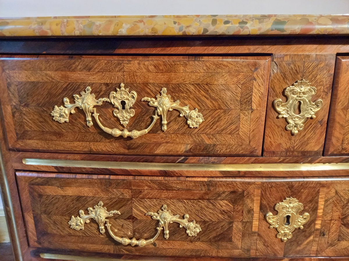 Commode Louis XIV-Régence du début du XVIIIe siècle en placage de palissandre -photo-3