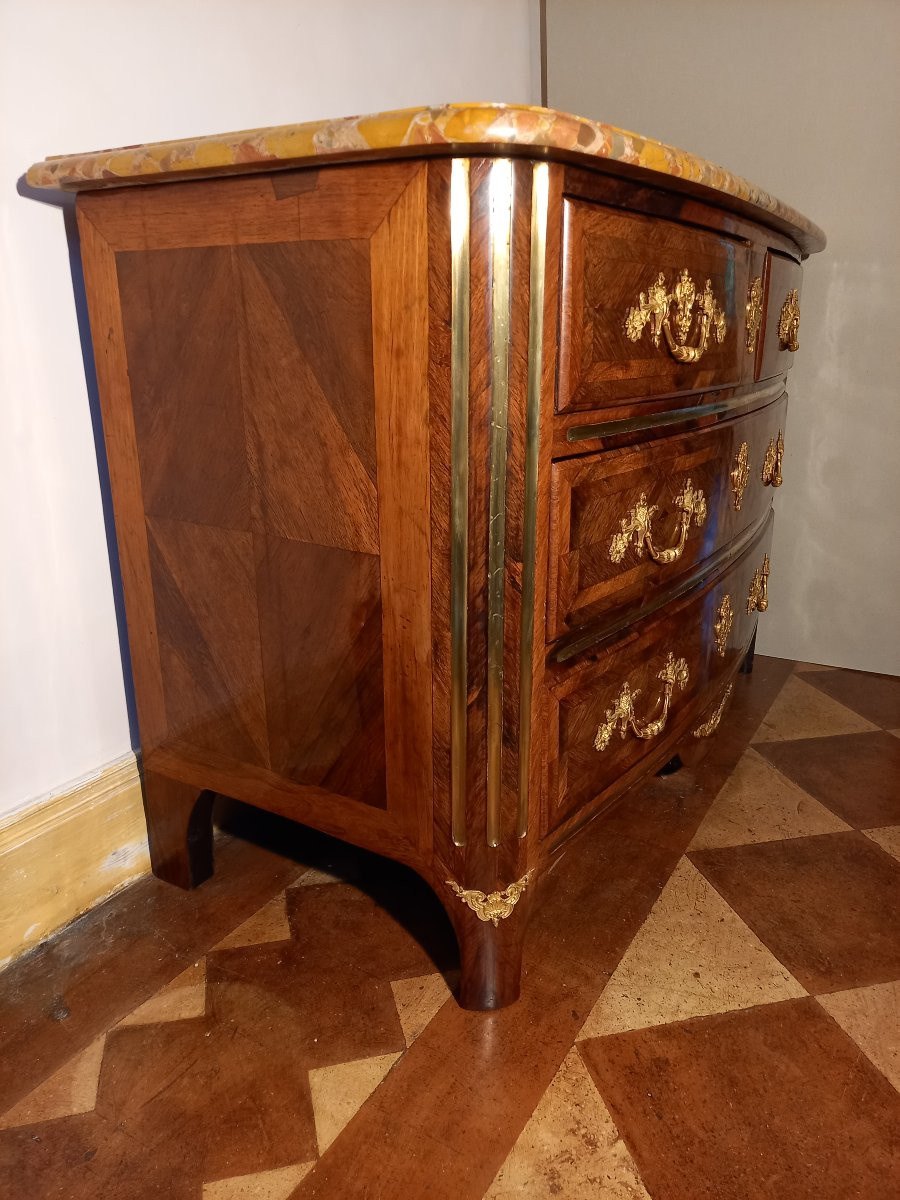 Commode Louis XIV-Régence du début du XVIIIe siècle en placage de palissandre -photo-4