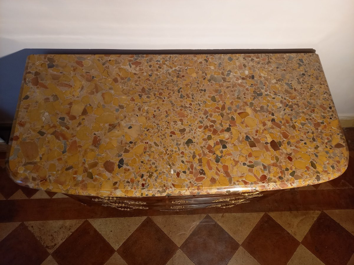 Commode Louis XIV-Régence du début du XVIIIe siècle en placage de palissandre -photo-5