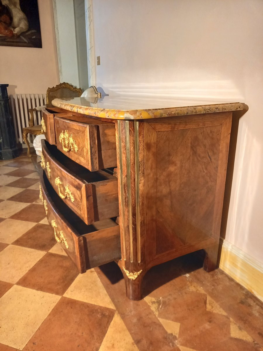 Commode Louis XIV-Régence du début du XVIIIe siècle en placage de palissandre -photo-7
