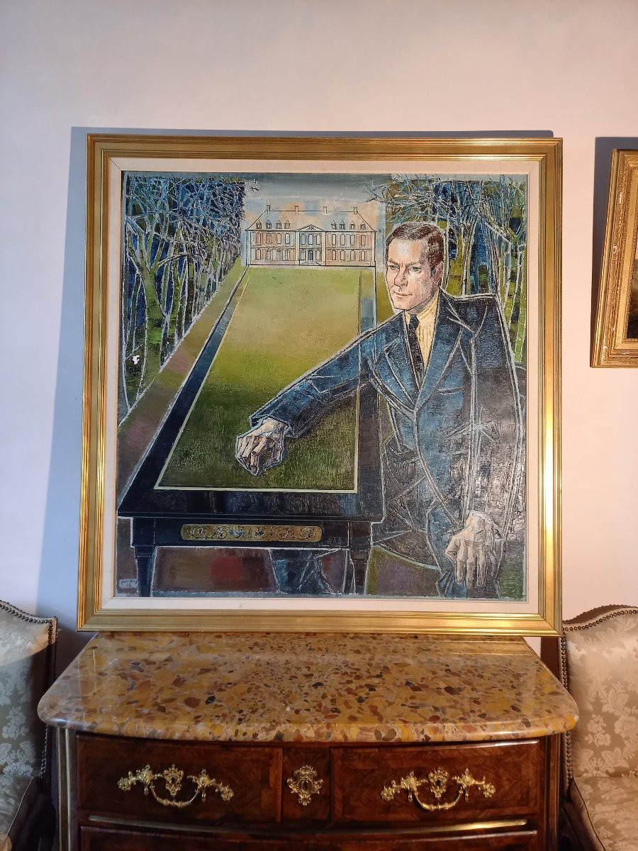 Portrait de Jean-Yves Haberer devant sa propriété de Selincourt par le peintre Mac-Avoy-photo-2