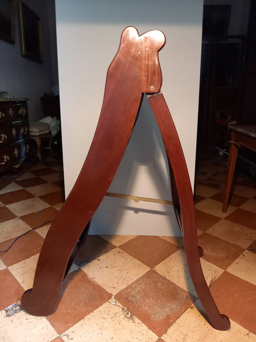 Elegant 6-step Solid Mahogany Library Stool In The Restoration Style-photo-1