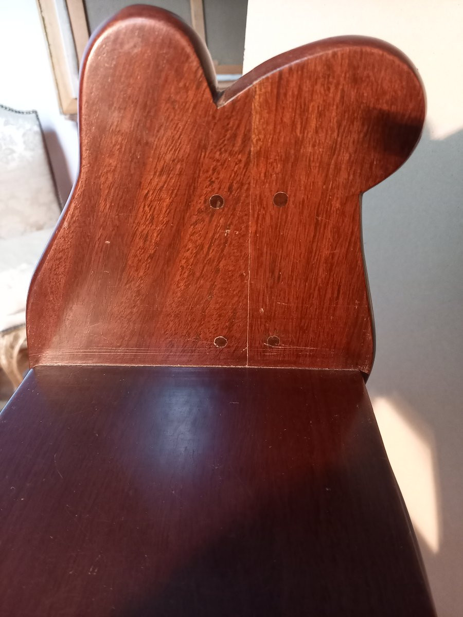 Elegant 6-step Solid Mahogany Library Stool In The Restoration Style-photo-4