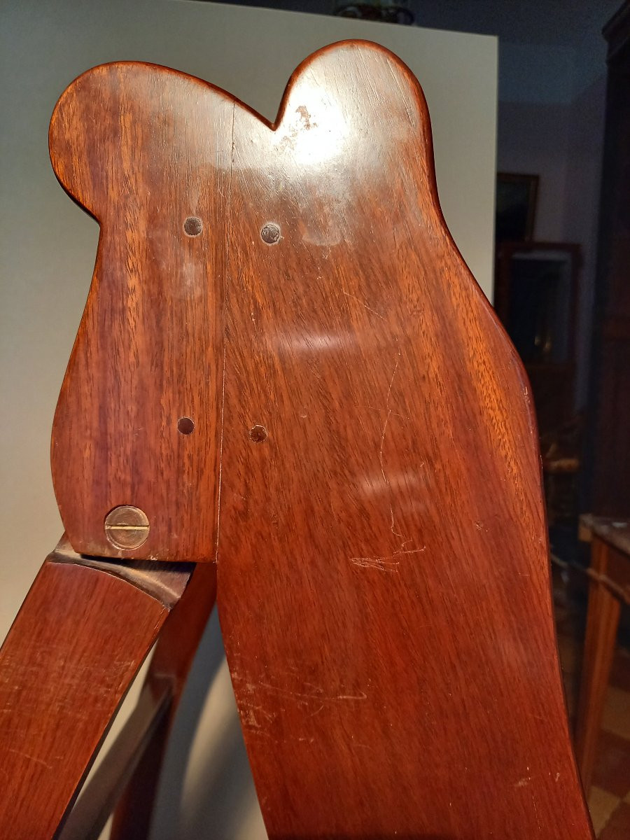 Elegant 6-step Solid Mahogany Library Stool In The Restoration Style-photo-5