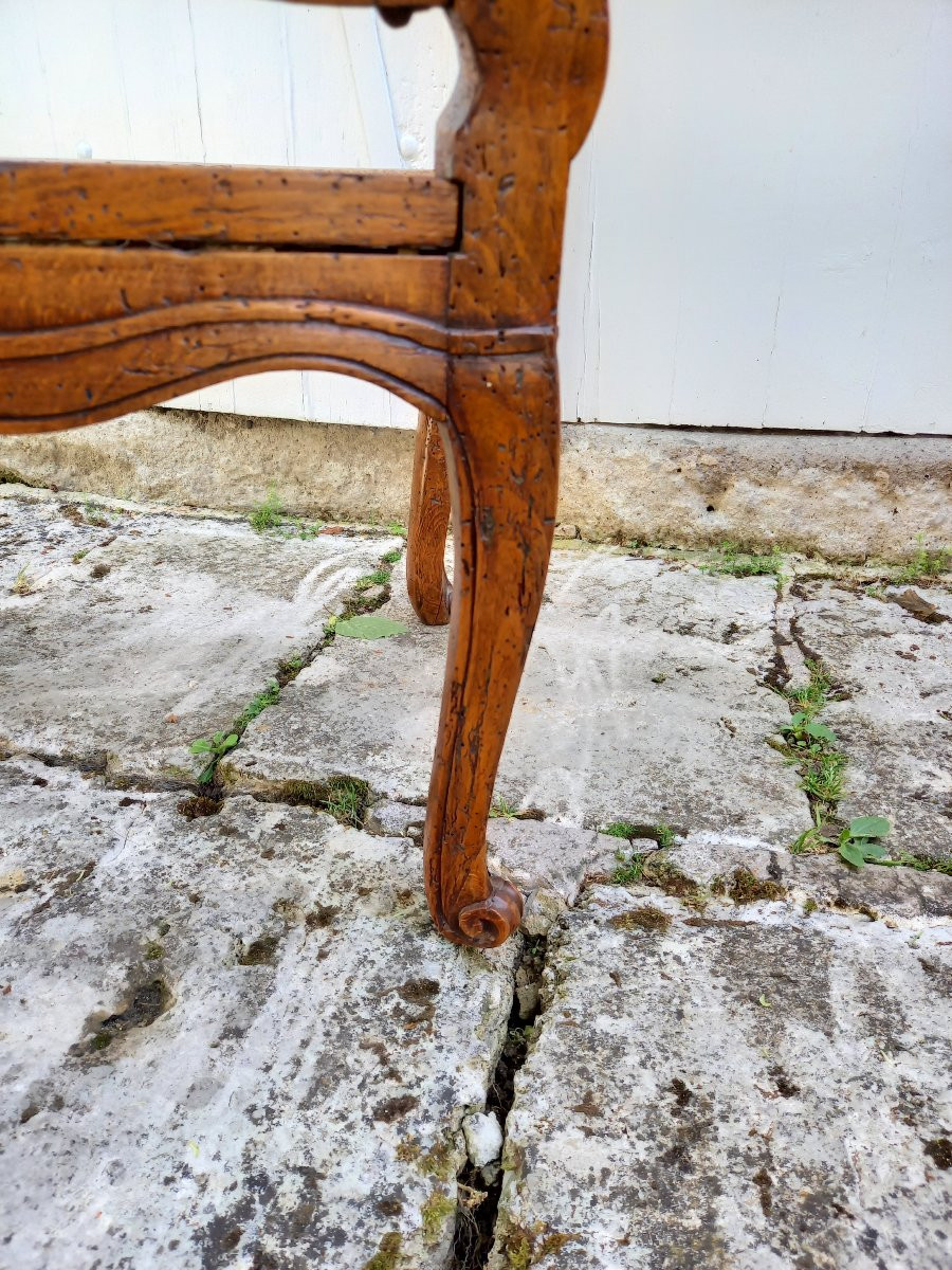 Beau fauteuil d’époque Louis XV à fond de canne attribué à Louis ou Michel Cresson-photo-6